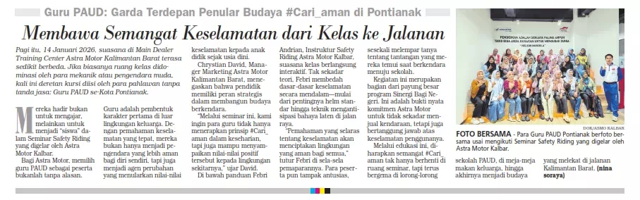 Guru PAUD: Garde Terdepan Penularan Budaya #Cari_aman di Pontianak