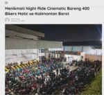 Menikmati Night Ride Cinematic Bareng 400 Bikers Matic se-Kalimantan Barat