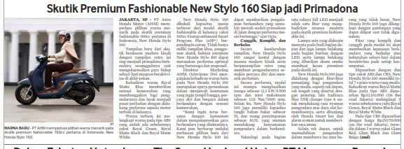 Skutik Premium Fashionable New Stylo 160 Siap jadi Primadona