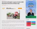 Tak Perlu ke Bengkel, Layanan Honda CARE Siap Bantu Konsumen di Mana Saja