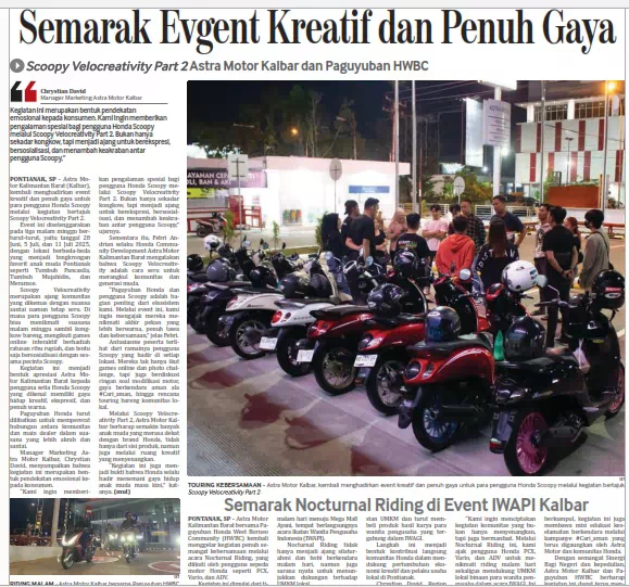 Semarak Nocturnal Riding di Event IWAPI Kalbar