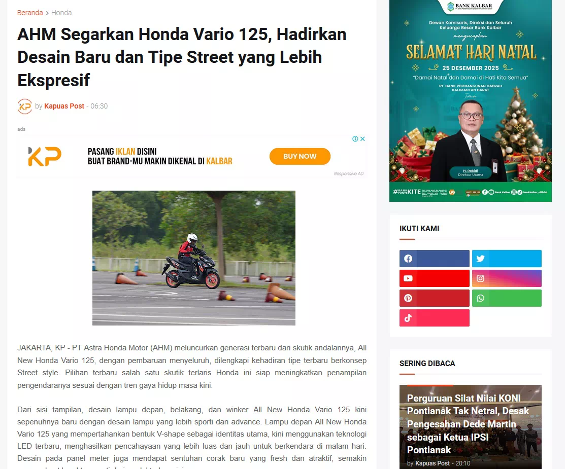 AHM Segarkan Honda Vario 125, Hadirkan Desain Baru dan Tipe Street yang Lebih Ekspresif