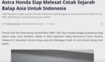 Astra Honda Siap Melesat Cetak Sejarah Balap Asia Untuk Indonesia
