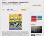 Buruan! Promo Kredit Motor Honda JEDER di Melawi Berakhir Akhir November