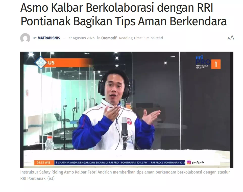 Asmo Kalbar Berkolaborasi dengan RRI Pontianak Bagikan Tips Aman Berkendara