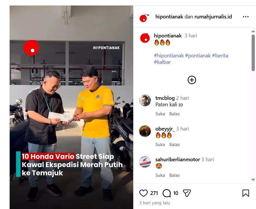 10 Honda Vario Street Siap Kawal Ekspedisi Merah Putih ke Temajuk