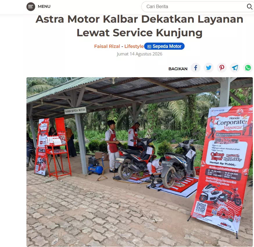 Astra Motor Kalbar Dekatkan Layanan Lewat Service Kunjung