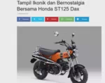 Tampil Ikonik dan Bernostalgia Bersama Honda ST125 Dax