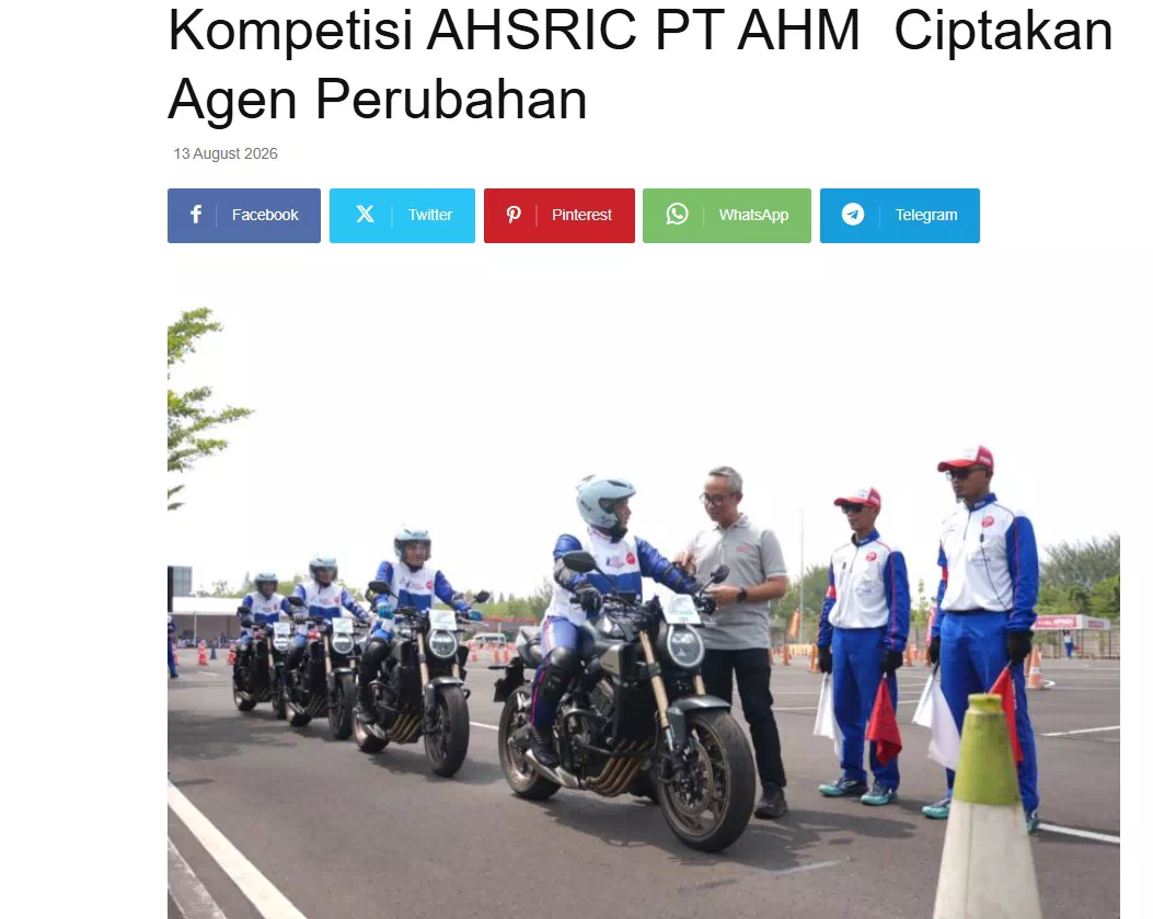 Kompetisi AHSRIC PT AHM  Ciptakan Agen Perubahan