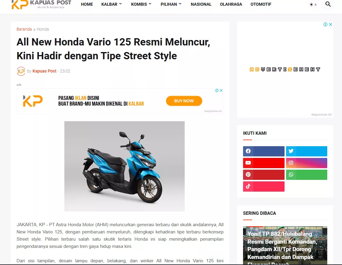 All New Honda Vario 125 Resmi Meluncur, Kini Hadir dengan Tipe Street Style