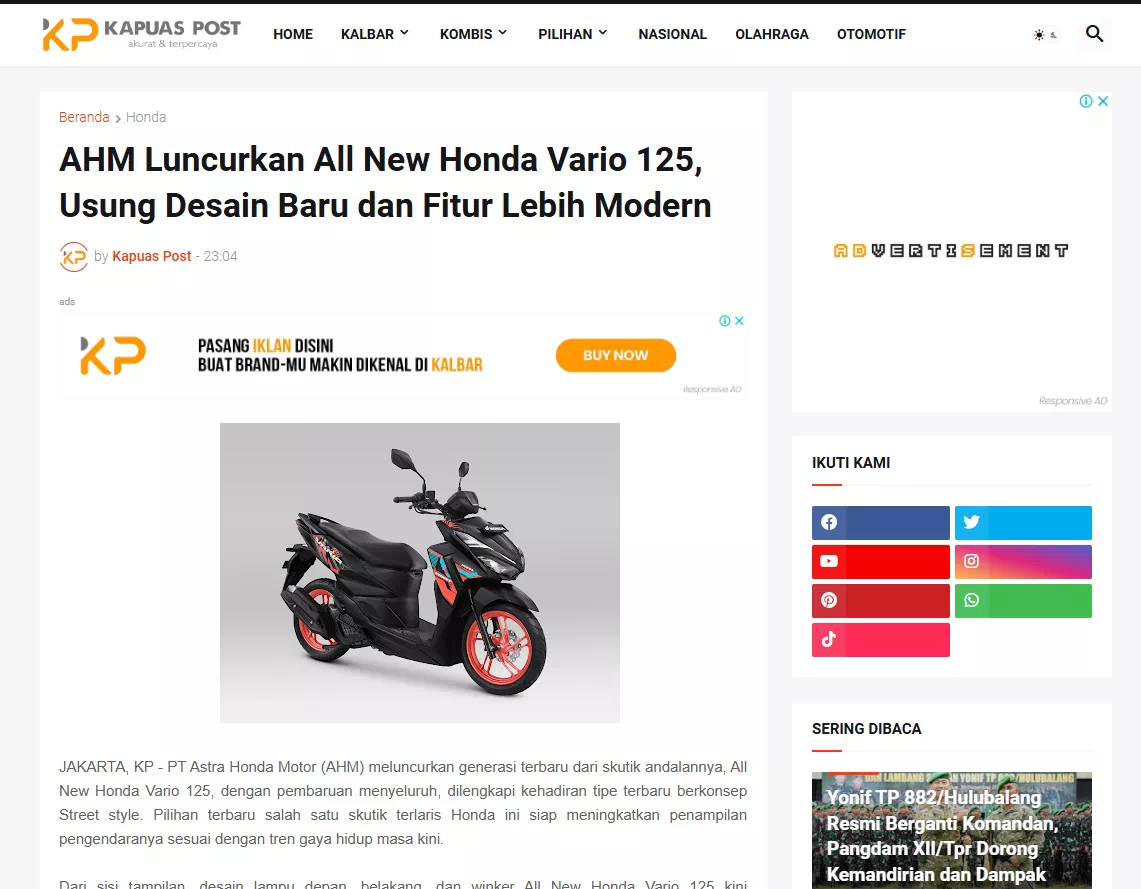 AHM Luncurkan All New Honda Vario 125, Usung Desain Baru dan Fitur Lebih Modern