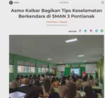 Asmo Kalbar Bagikan Tips Keselamatan Berkendara di SMAN 3 Pontianak