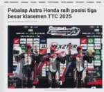 Pebalap Astra Honda raih posisi tiga besar klasemen TTC 2025