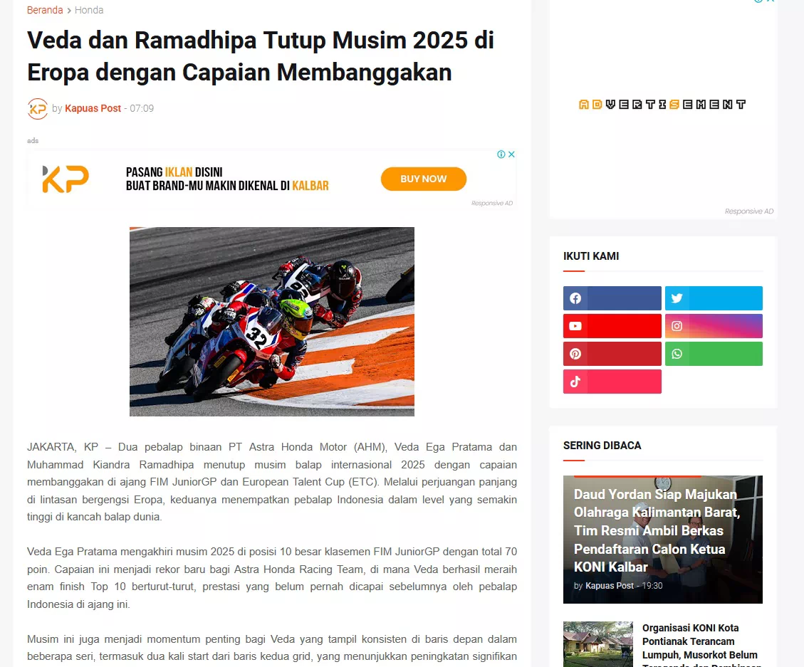 Veda dan Ramadhipa Tutup Musim 2025 di Eropa dengan Capaian Membanggakan