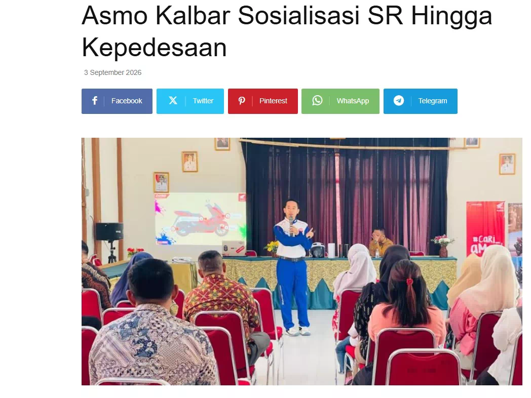 Asmo Kalbar Sosialisasi SR Hingga Kepedesaan
