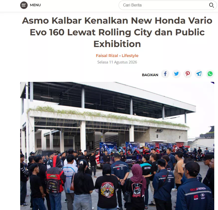 Asmo Kalbar Kenalkan New Honda Vario Evo 160 Lewat Rolling City dan Public Exhibition