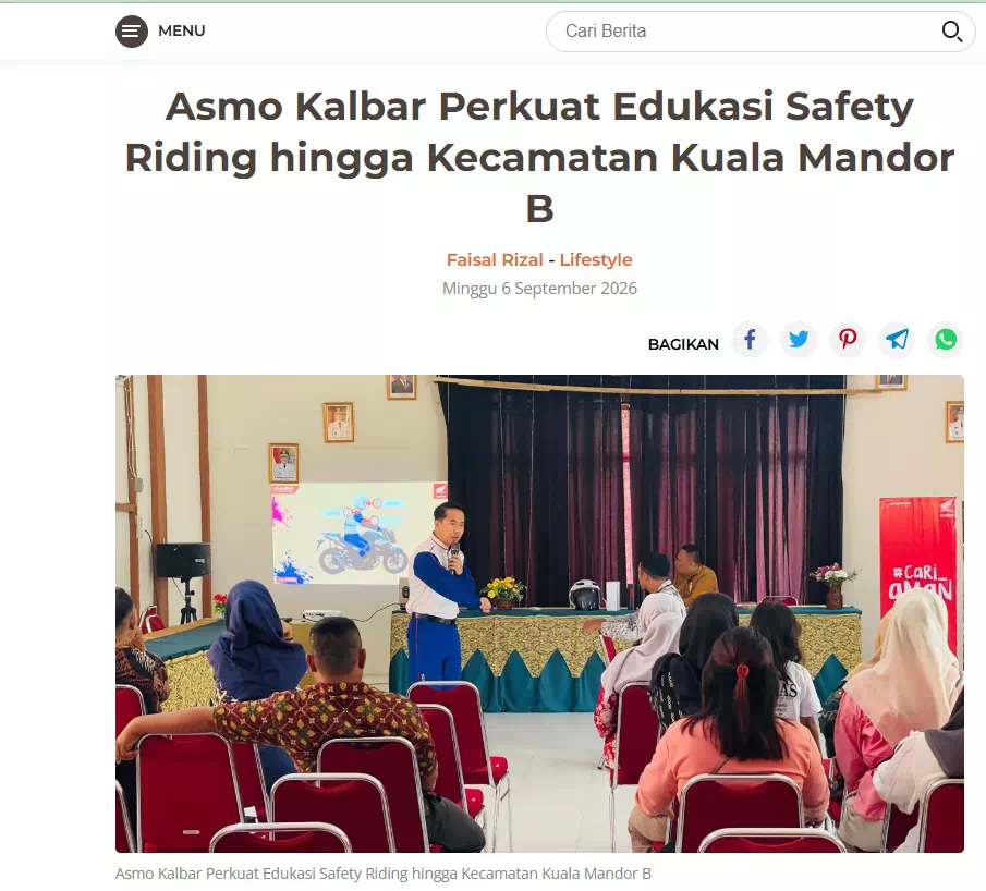 Asmo Kalbar Perkuat Edukasi Safety Riding hingga Kecamatan Kuala Mandor B