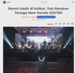 Resmi Hadir di Kalbar, Yuk Rasakan Tenaga New Honda ADV160