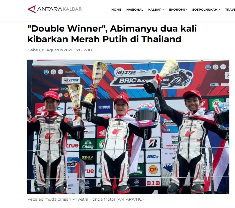 "Double Winner", Abimanyu dua kali kibarkan Merah Putih di Thailand