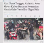 Aksi Nyata Tanggap Karhutla, Astra Motor Kalbar Bersama Komunitas Honda Gelar Vario Evo Night Ride