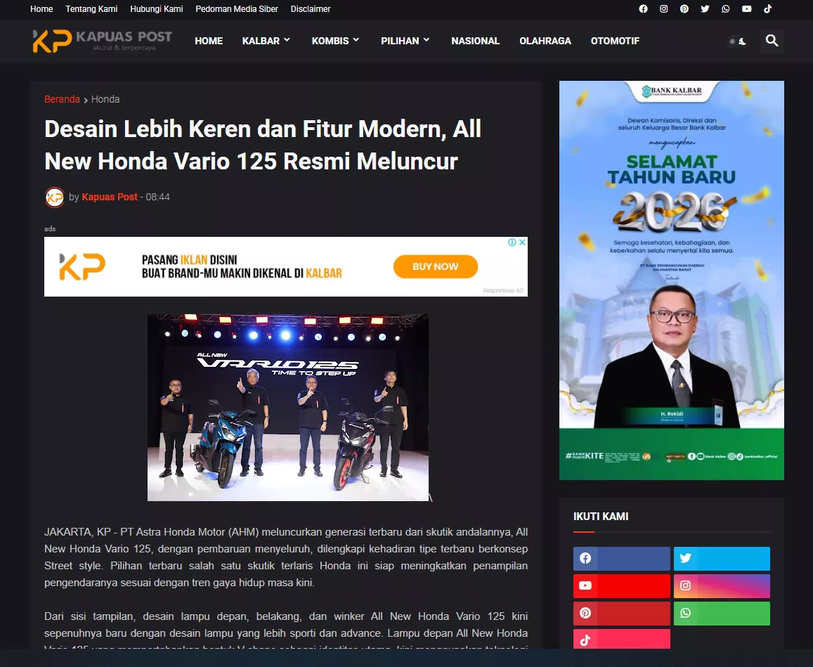 Desain Lebih Keren dan Fitur Modern, All New Honda Vario 125 Resmi Meluncur