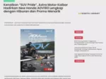 Kenalkan “SUV Pride”, Astra Motor Kalbar Hadirkan New Honda ADV160 Lengkap dengan Hiburan dan Promo Menarik