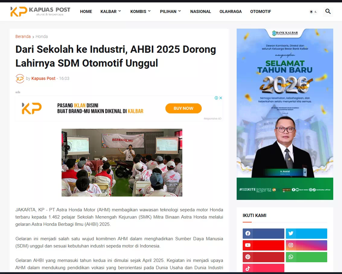 Dari Sekolah ke Industri, AHBI 2025 Dorong Lahirnya SDM Otomotif Unggul