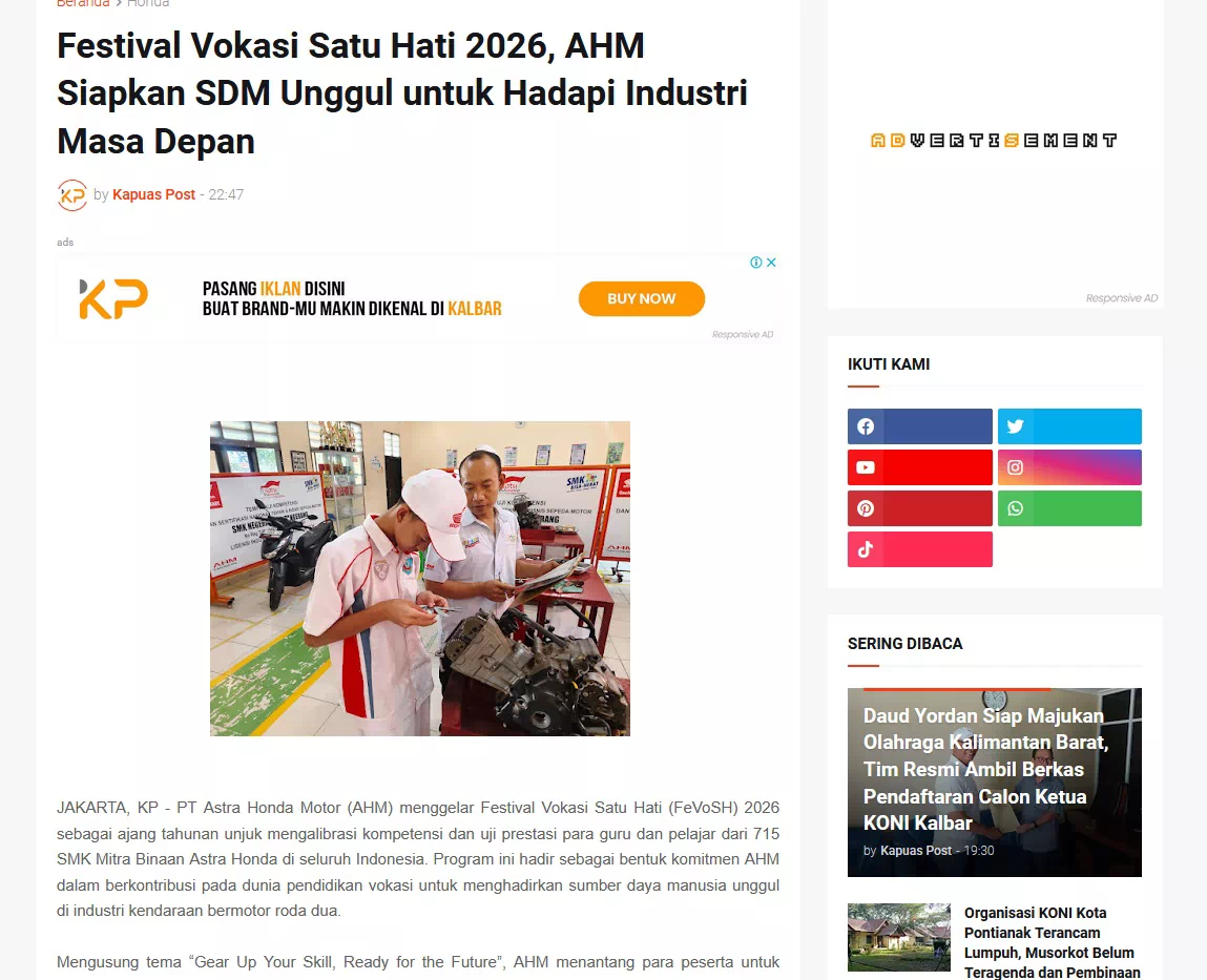 Festival Vokasi Satu Hati 2026, AHM Siapkan SDM Unggul untuk Hadapi Industri Masa Depan