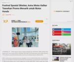 Festival Spesial Oktober, Astra Motor Kalbar Tawarkan Promo Menarik untuk Motor Honda