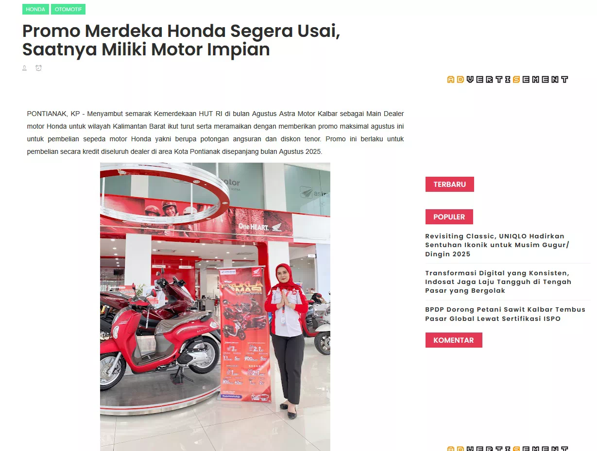 Promo Merdeka Honda Segera Usai, Saatnya Miliki Motor Impian