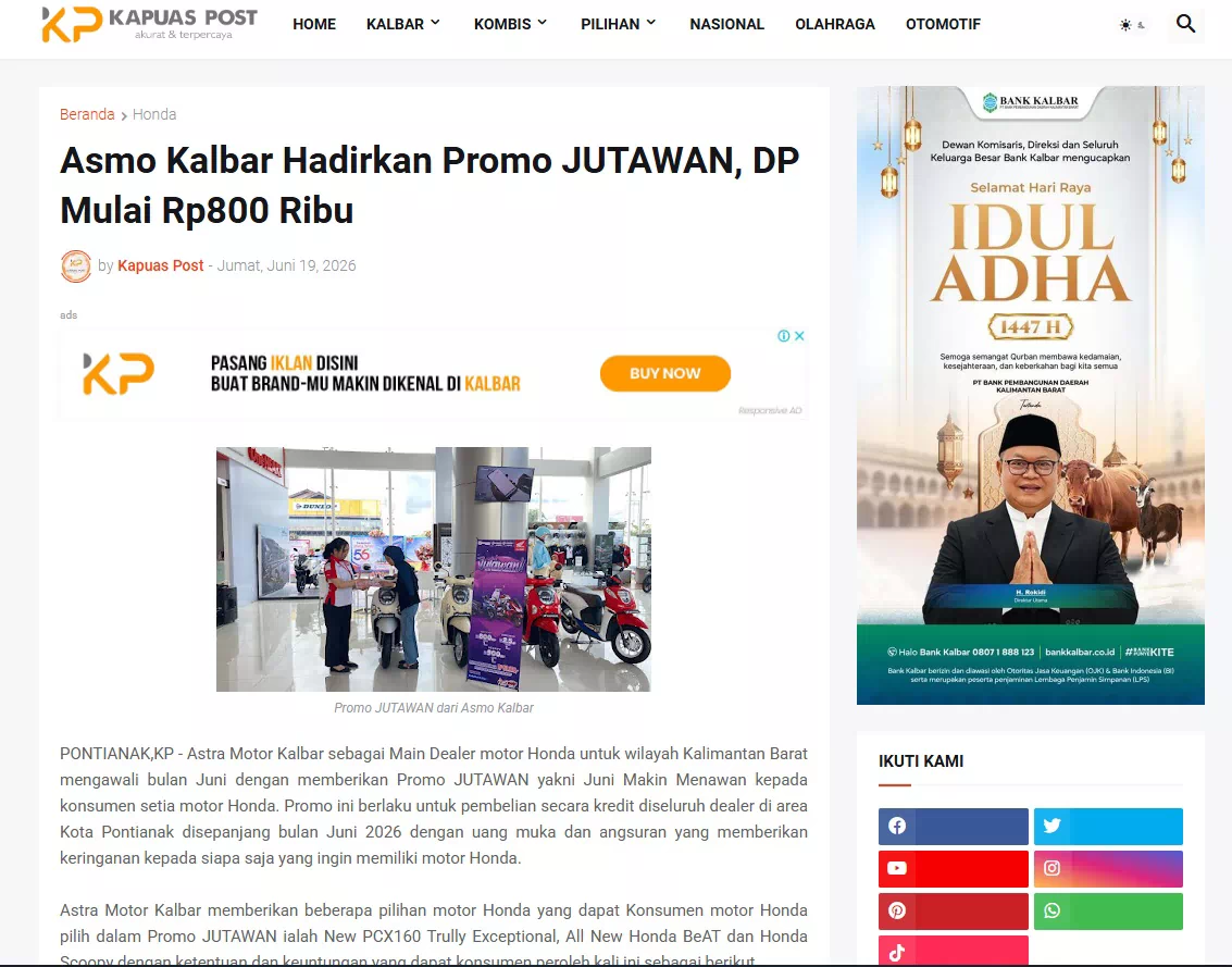 Asmo Kalbar Hadirkan Promo JUTAWAN, DP Mulai Rp800 Ribu