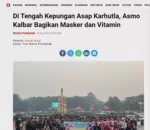 Di Tengah Kepungan Asap Karhutla, Asmo Kalbar Bagikan Masker dan Vitamin