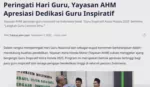 Peringati Hari Guru, Yayasan AHM Apresiasi Dedikasi Guru Inspiratif
