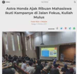 Astra Honda Ajak Ribuan Mahasiswa Ikuti Kampanye di Jalan Fokus, Kuliah Mulus