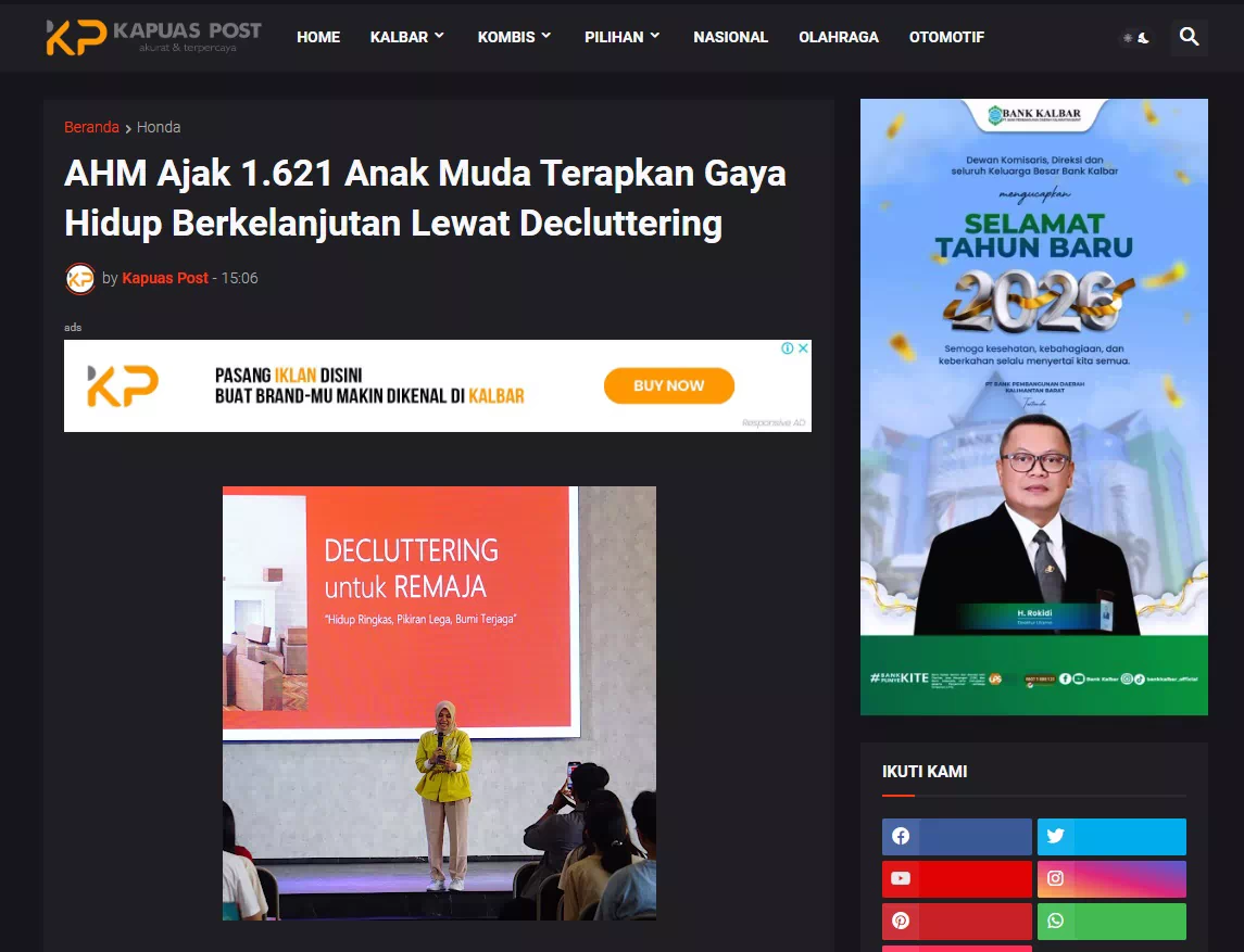 AHM Ajak 1.621 Anak Muda Terapkan Gaya Hidup Berkelanjutan Lewat Decluttering