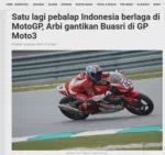 Satu lagi pebalap Indonesia berlaga di MotoGP, Arbi gantikan Buasri di GP Moto3