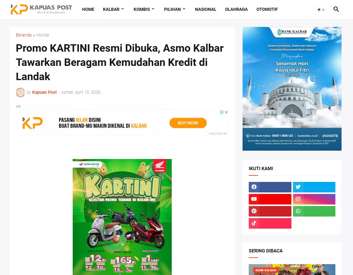 Promo KARTINI Resmi Dibuka, Asmo Kalbar Tawarkan Beragam Kemudahan Kredit di Landak