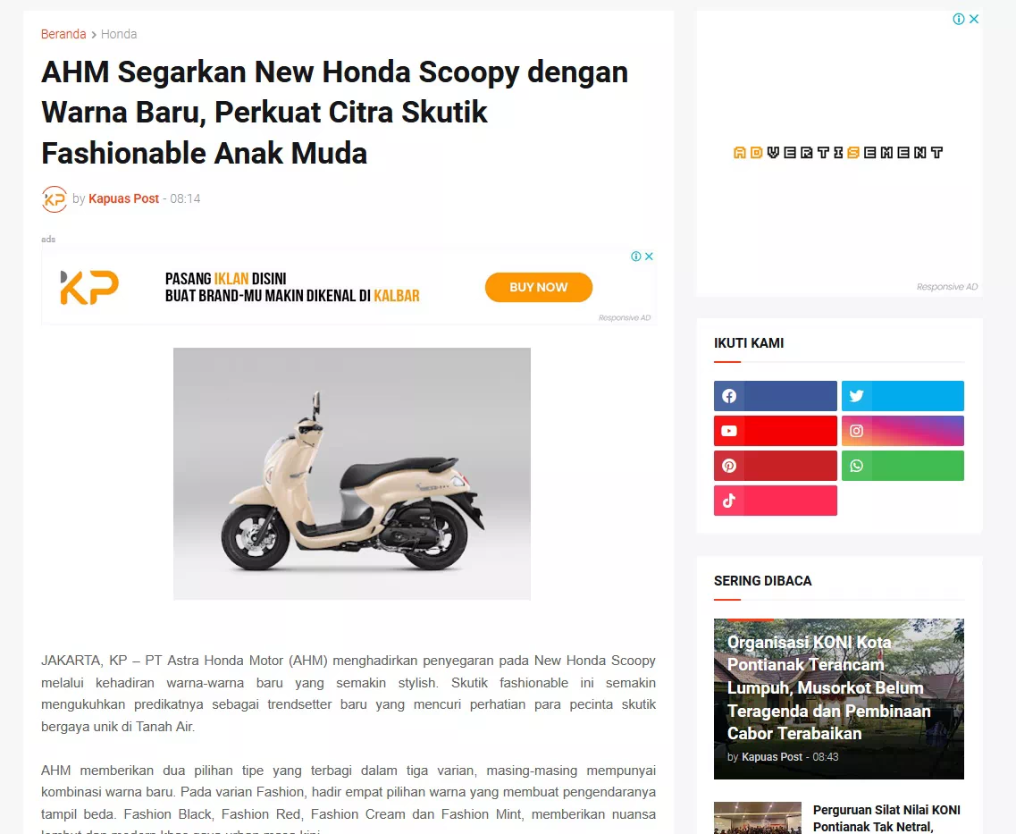 AHM Segarkan New Honda Scoopy dengan Warna Baru, Perkuat Citra Skutik Fashionable Anak Muda