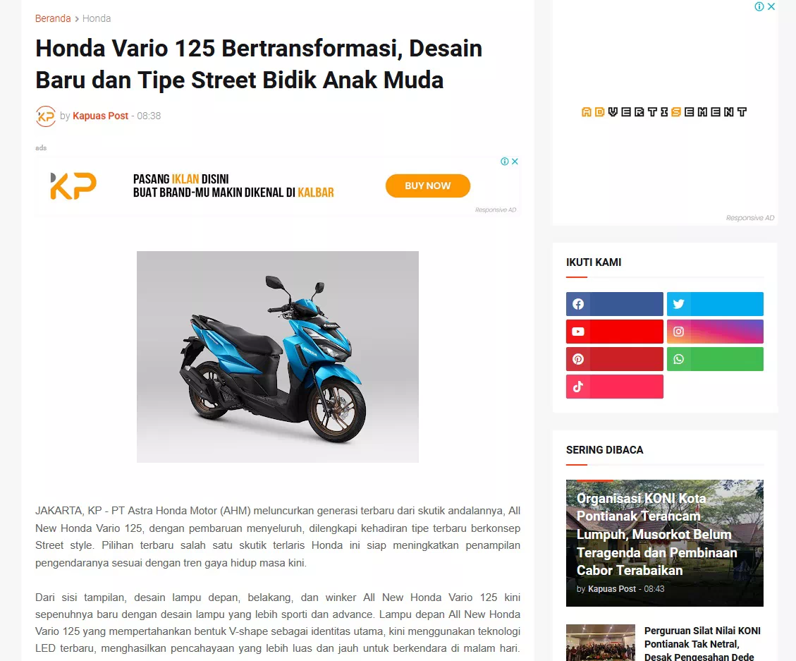 Honda Vario 125 Bertransformasi, Desain Baru dan Tipe Street Bidik Anak Muda