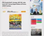 Pilih Honda BeAT, Scoopy, ADV160, atau Vario160? Semua Dapat Diskon di Promo JEDER Sambas