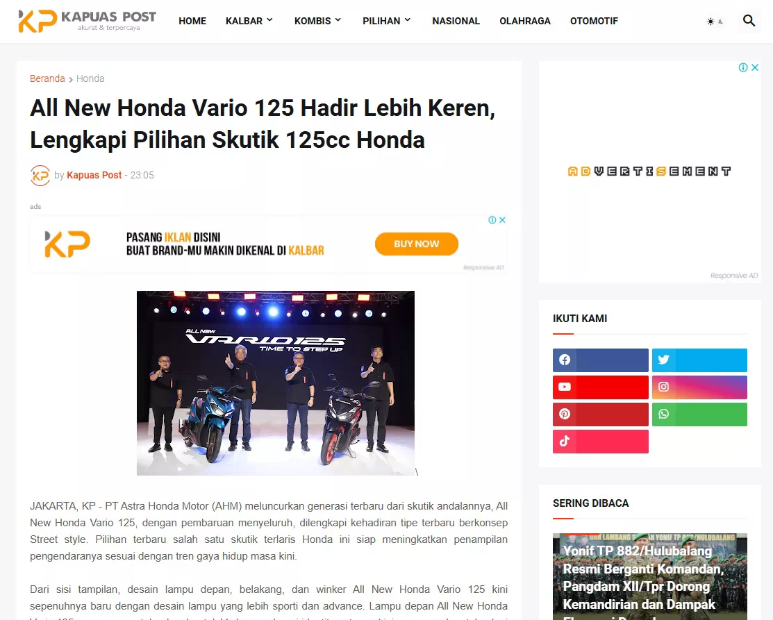 All New Honda Vario 125 Hadir Lebih Keren, Lengkapi Pilihan Skutik 125cc Honda
