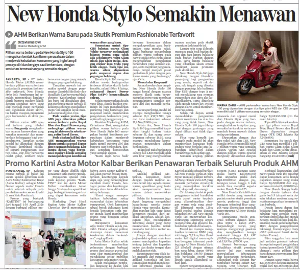 Promo Kartini Astra Motor Kalbar Berikan Penawaran Terbaik Seluruh Produk AHM