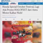 Honda Special October Festival, Lagi Ada Promo HALOFEST dari Astra Motor Kalbar Nich!