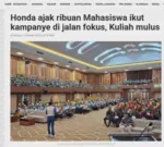 Honda ajak ribuan Mahasiswa ikut kampanye di jalan fokus, Kuliah mulus