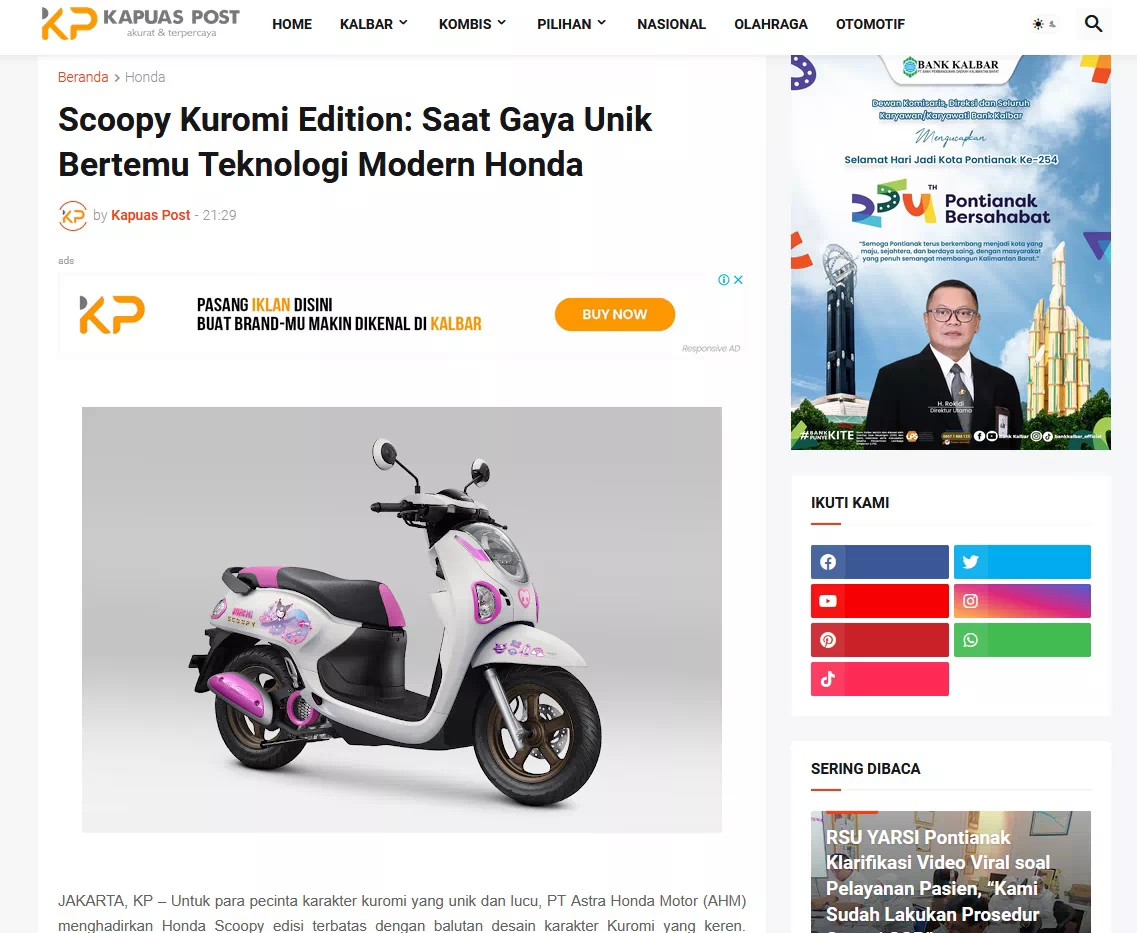 Scoopy Kuromi Edition: Saat Gaya Unik Bertemu Teknologi Modern Honda