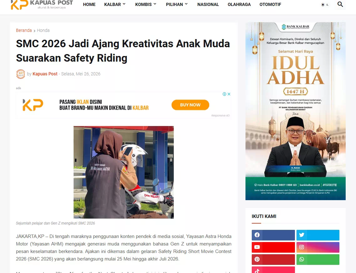 SMC 2026 Jadi Ajang Kreativitas Anak Muda Suarakan Safety Riding