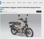 Tampil Makin Tangguh, Honda CT125 Hadir dengan Warna Baru