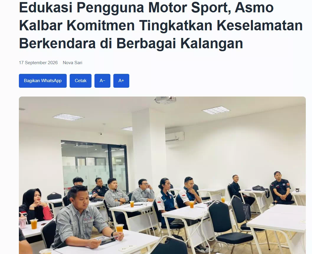 Edukasi Pengguna Motor Sport, Asmo Kalbar Komitmen Tingkatkan Keselamatan Berkendara di Berbagai Kalangan