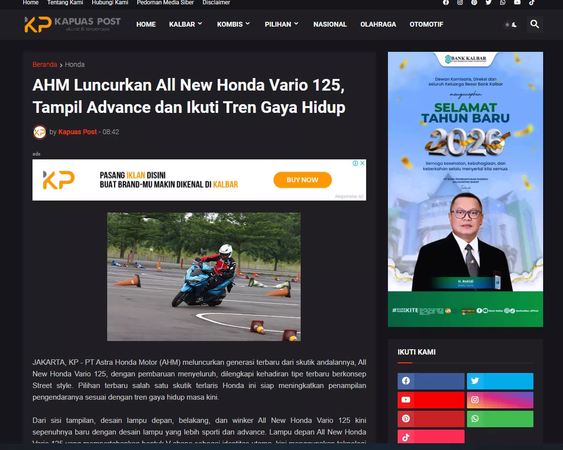 AHM Luncurkan All New Honda Vario 125, Tampil Advance dan Ikuti Tren Gaya Hidup