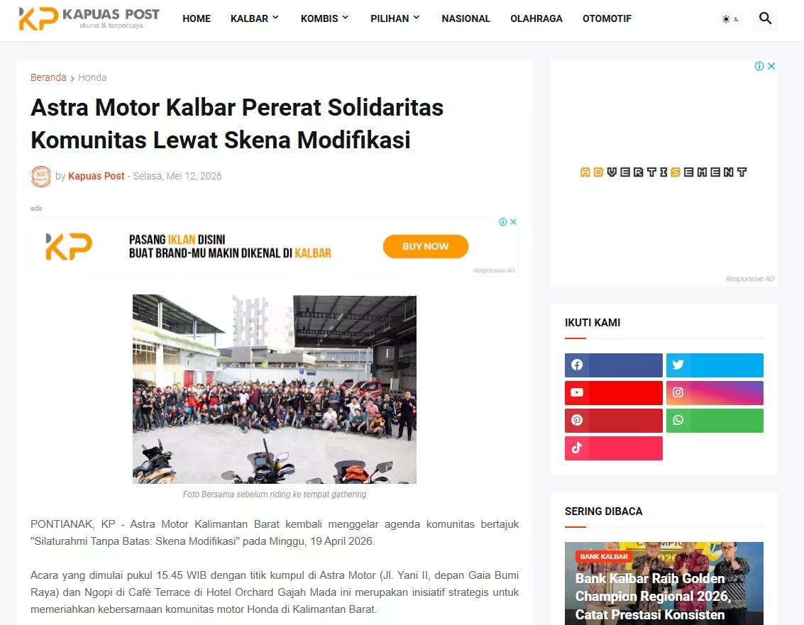 Astra Motor Kalbar Pererat Solidaritas Komunitas Lewat Skena Modifikasi